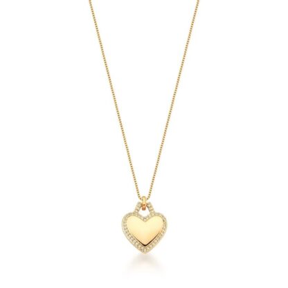 Cadena Bañada en Oro con Colgante de Corazón y Candado
