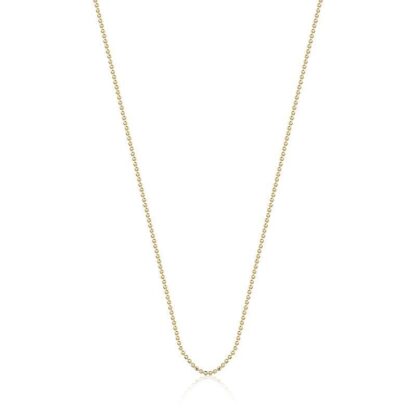 Cadena de Bolas Lisa Bañada en Oro de 60cms