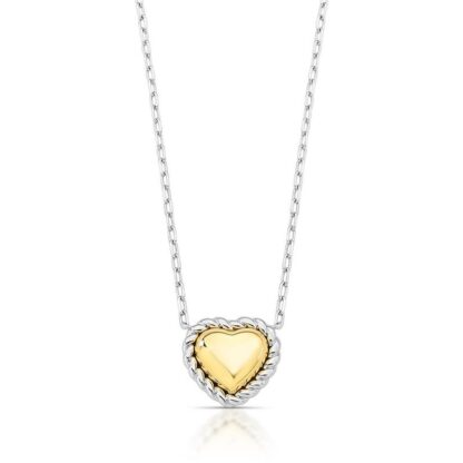 Collar con colgante corazón trenzado