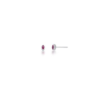 Pendiente con circonita color marsala en plata 925 rodiada