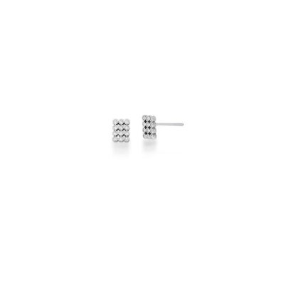 Pendiente Rectangular con Circonitas Blancas en Plata 925 Rodiada