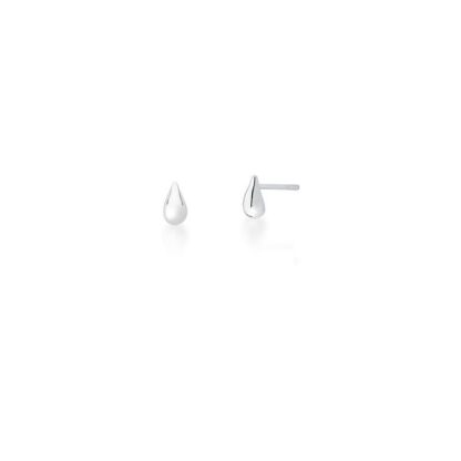 Pendientes de Plata Lisa en Forma de Gota