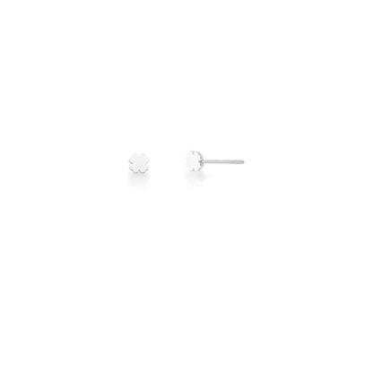 Pendientes de Trébol de Cuatro Hojas de Plata 925 Lisa