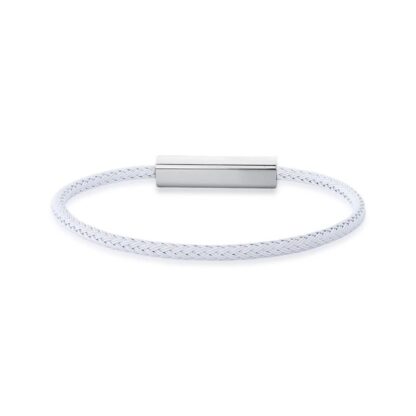Pulsera de Alambre de Acero Encerado Blanco Tamanño 18