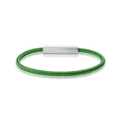 Pulsera de Alambre de Acero Encerado Verde Claro Tamanho 18
