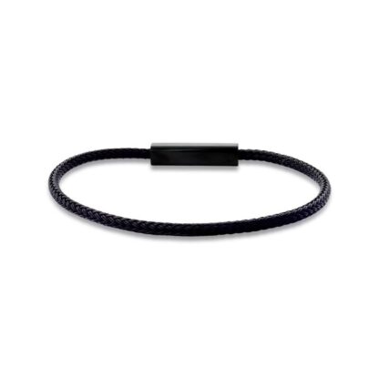 Pulsera Full Black de alambre de acero encerado – Talla 22 cm