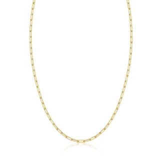 Cadena Bañada en Oro 18k con Eslabones Rectangulares Lisos