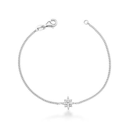 Pulsera con Colgante de Estrella Engastado en Plata 925 Rodiada