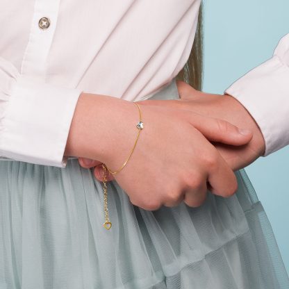 Pulsera de corazón de cristal blanco y plata - Imagen 2