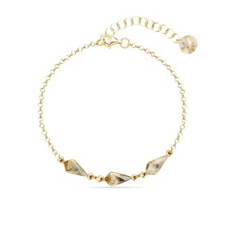 Pulsera Aurora – Plata de Ley Bañada en Oro con Cristales Facetados de Polonia