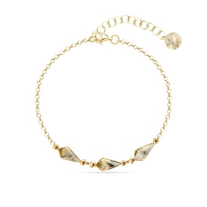 Pulsera Aurora – Plata de Ley Bañada en Oro con Cristales Facetados de Polonia