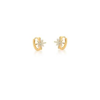 Anillo de Estrella Blanca con Circonita Bañado en Oro 18k