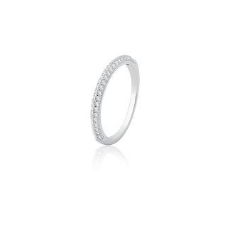 Anillo de Circonitas 3 mm Doble Fila Bañado en Rodio