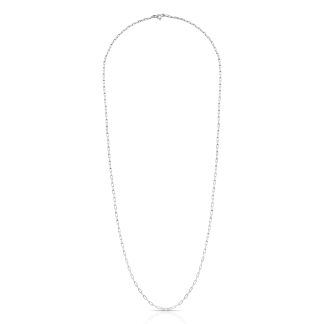 Cadena lisa estilo Cartier bañada en plata con rodio