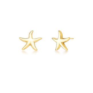 Pendiente estrella de mar mediano – Oro elegante y curvado