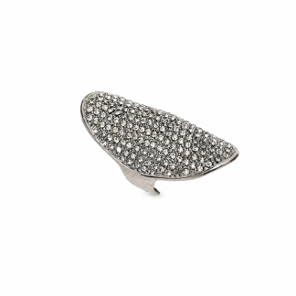 Anillo Mel Pavé de Cristales Plata